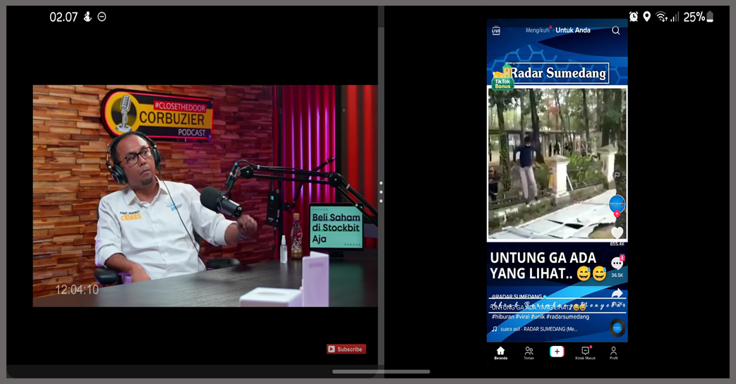 Cara Split Screen Semua Aplikasi Android - Tanpa Install Aplikasi Tambahan